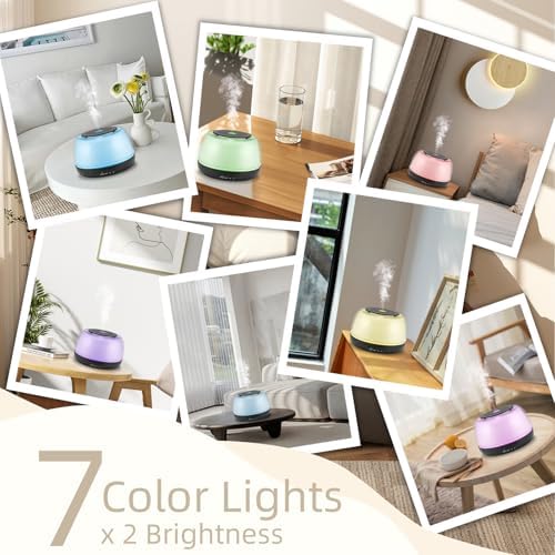 Marchred 300ML Essential Oil Diffuser - 8-Hour Aromatherapy with Remote Control, 7-Color LED Lights, 4 Timer Settings for Home - Image 2