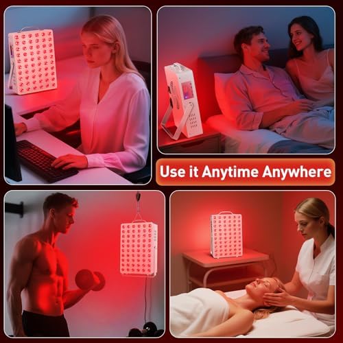 Cholas Red Light Therapy Panel for Face and Body, 150W with 60 Dual Chip LEDs, 660nm Red Light and 850nm Near Infrared, 3 Modes Adjustable Brightness and Timer, Gifts for Men Women - Image 5