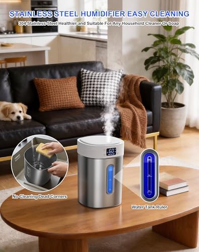 Stainless Steel Humidifiers for Bedroom,Large Room,Baby Nursery,Plants,Home - Image 6
