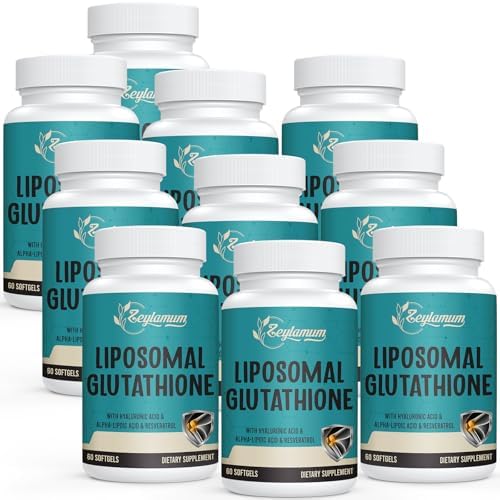 Zeylamum 2400 MG Liposomal Glutathione Softgels, Max Absorption, Active Form L-Glutathione Reduced (GSH), with Hyaluronic Acid, Resveratrol, Master Antioxidants , Brain, Immune System, 600 Softgels by Zeylamum