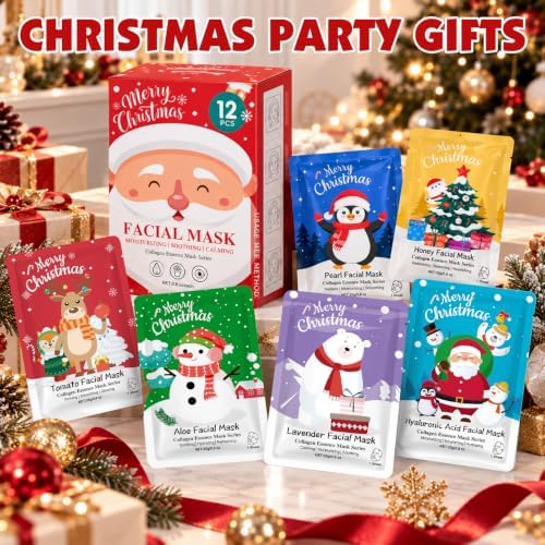12 Pack Christmas Stocking Stuffers Facial Masks, Sheet Face Masks Skincare - Image 7