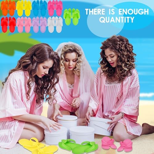 54 Pairs Disposable Pedicure Slippers Foam Disposable Flip Flops Anti Slip Multi Color Foldable Slippers Sandals for Guests Women Bath Nail Salon Spa - Image 3