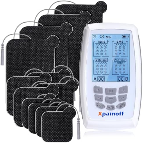 4 in 1 TNES Unit Muscle Stimulator Rechargeable Dual Channel EMS Muscle Massager Electronic Pulse Machine 36 Modes for Pain Relief Therapy,12 PCS TENS Unit Electrode Pads,Storage Case - Image 7