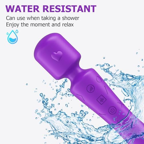 Amoreaux Handheld Massager for Back Muscle Relief – Ergonomic, 21 Modes & 5 Speeds, Ultra-Quiet ≤40dB for Office/Travel, IP65 Waterproof, 90-Min Battery USB-C– Back, Neck, Shoulder, Arm, Foot (Purple) - Image 4
