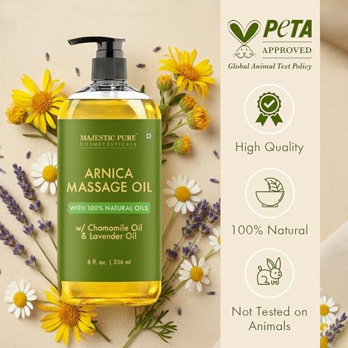 Majestic Pure Arnica Sore Muscle Massage Oil for Massage Therapy - 8 Fl Oz - Image 5