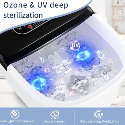 RIGHTMELL Foot Soaking Tub Foot Spa with Heat, Bubble, Ozone & Blue Light - Image 3