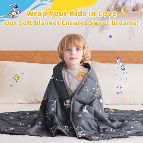Weighted Blanket Kids 5lbs, 36"x48", Soft Space Small Cooling Heavy Blanket - Image 4