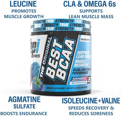 BPI Sports Best BCAA Powder – Hydration, Blue Raspberry, 30 Servings - Image 4
