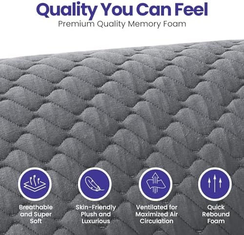 Sidney Sleep Set of 2 Queen Size Bed Pillows for Side and Back Sleepers - Adjustable Filling - Memory Foam Pillows for Neck and Shoulder Pain - Customizable Loft - Extra Foam Included (Grey) - Image 6