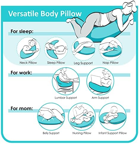 BYRIVER Firm C Shaped Pregnancy Pillows for Sleeping, Belly Hip Leg Knee Support Side Sleeper Body Pillow, Cuddle Snuggle Maternity Pillow, Zipper Cooling Jersey Cotton Pillowcase, Gifts for Mom - Image 2