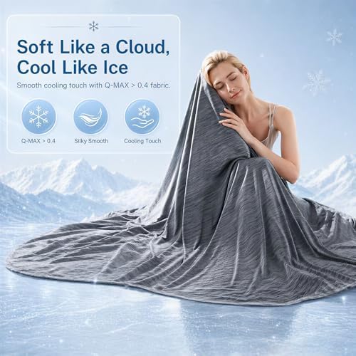 King Size Cooling Blanket for Hot Sleepers - Lightweight Breathable Cool Cold Blanket - Keep Cool for Night Sweats, Soft Thin Ice Blankets for Bed Couch Sofa, (Dark Gray, 90"x108") - Image 4