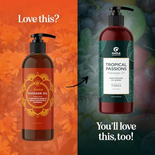 Arnica Massage Oil for Muscle Relaxing - Comforting Sore Muscle Massage Oil for Full Body Relief with Soothing Chamomile Lavender Peppermint & Rosemary Essential Oils - Vegan & Non GMO (8 Fl Oz) - Image 4