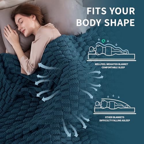 Knitted Weighted Blanket for Adult, No Beads Heavy Blanket 36"x48" 3lbs - Image 3