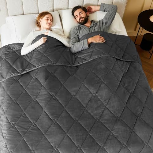 L'AGRATY King Size Weighted Blanket for Adults 20lbs, 80"x87" Cooling by LAGRATY