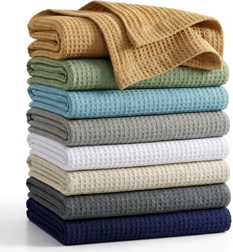 Tex Trend 100% Cotton Waffle Weave Blanket Queen Size - Soft, Breathable Cooling Blanket for Bed, Lightweight Cozy Summer & Spring Bedding, Sage Green, 90x90 by TEXTREND