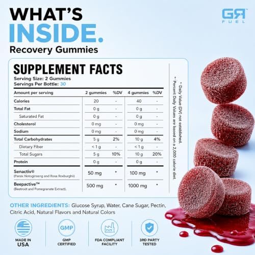 Post Workout Gummies, Pomegranate Passion, 12 Packets (24 Serv) - Image 2