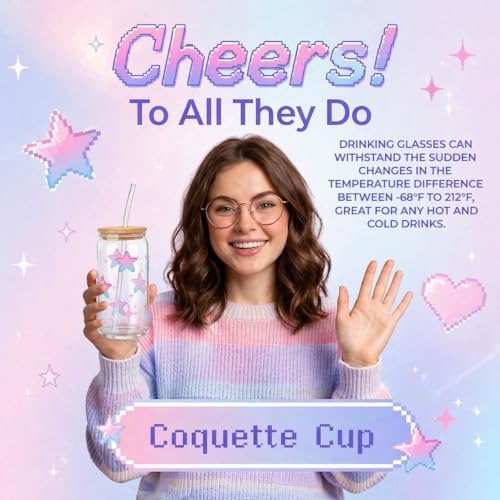 Gift Baskets for Women 9pcs Y2K Star Birthday Gifts for Teen Girls Pixel Gift Box Star Glass Cup Self Care Spa Stuff for Her Sister Friend Mom Perfect for Sweet 16 18th 21st Bday Mothers Day - Image 3