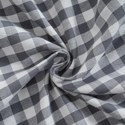 2 Pack Grey/White Plaid Ruffled Throw Pillow Sham 20 x20 inches - Image 6