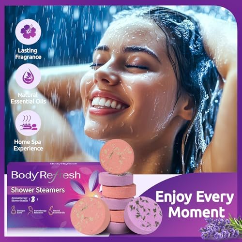 Shower Steamers Aromatherapy - 8 Pack Shower Bombs with Natural Essential Oils, Birthday Gifts for Women Self Care Relaxation Home SPA Stress Relief Eucalyptus for Shower, Gifts for Women Her Mom - Image 2