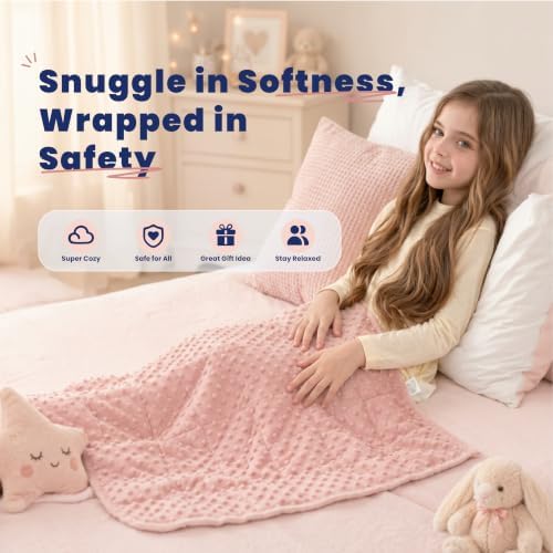 Huloo Sleep Weighted Lap Pad 2lbs,Soft Weighted Blanket for Adults Kids Portable Travel,Heavy Blanket with Premium Glass Beads(Pink) - Image 6