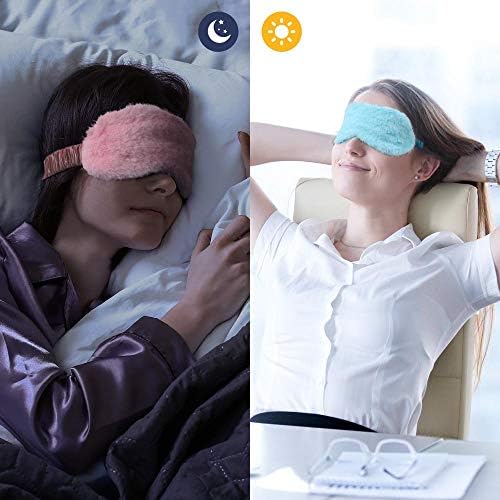 RAYNAG 4 Pack Plush Sleep Mask Soft Comfortable Blindfold Eye Cover for Sleepover Gift Birthday Party Favors, Silky Fabric on the Back, Cozy, Downy and Soft - Image 6