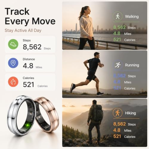 Yihou Smart Ring for Men Women, Health & Fitness Tracker, Ultra-Thin 6.3mm - Image 6