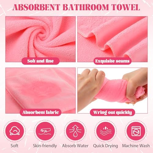 FillTouch 12 Pcs 15L Foldable Foot Soaking Tub Kit Portable Foot Bath Tub Foldable Foot Basin Bath Foot Tub for Soaking Feet with Towel and Storage Bag Soak Spa Bucket for Travel Camping (Pink) - Image 3
