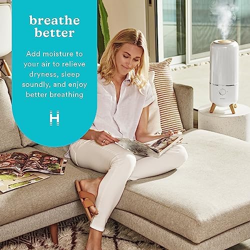Homedics Ultrasonic Humidifier, Bedrooms and Home Offices, 0.97-Gallon Tank - Image 2