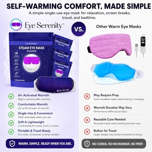 Eye Serenity Steam Eye Mask, Heated Eye Mask Fast Relief for Stye Unscented - Image 3