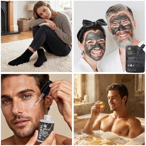 Gifts for Women, 55 Pcs Charcoal Hydrating Skin Care Set, Home Spa Basket - Image 4