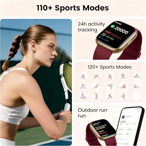 Smart Watch with Alexa Built-in, 1.83" HD Bluetooth Calling Fitness Tracker - Image 4