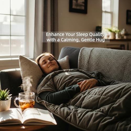 Machine Washable Weighted Blanket for Adults - Heavy Blankets for All-Season Sleeping, Cooling Soft & Breathable with Premium Glass Beads (60” x 80”｜18lbs) - Image 6