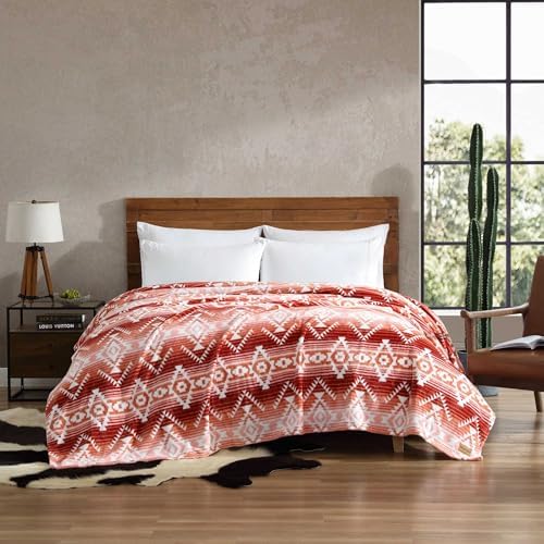 Wrangler - King Size Blanket, Super Soft & Reversible Plush Fleece Bedding, Throw Blanket for Couch or Bed (Jericho Peach Pink) - Image 2