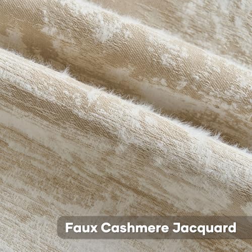 FUTEI Pack of 2 Faux Cashmere Throw Pillow Covers 12x20 Inch,Khaki White - Image 3