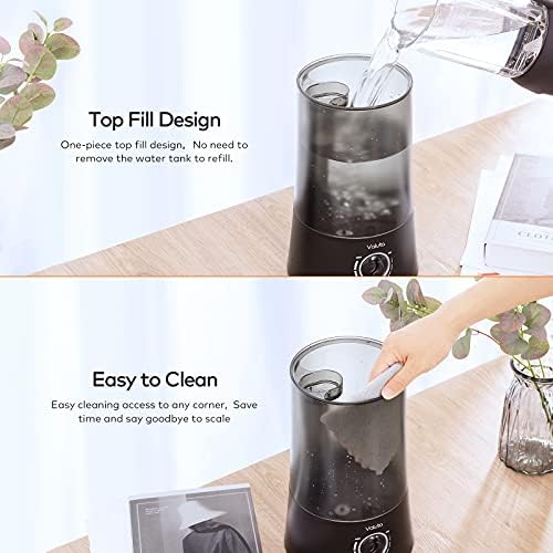 Humidifiers for Bedroom - 4L Cool Mist Humidifier Top Fill Oil Diffuser Quiet Ultrasonic Humidifiers for Home Large Room with Adjustable 360° Rotation Nozzle, Auto Shut-Off, Humidifiers for Baby - Image 4