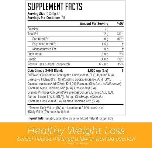 Censor NDS Nutrition CLA Fat Loss Formula - 90 Liquid Softgels - Image 2