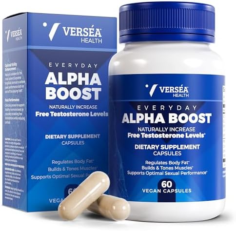 Alpha Boost – Natural Free Testosterone Support, Energy, Stamina, Endurance & Vitality for Men & Women, Multivitamin for Healthy Aging & Performance & Utilizes VESIsorb® (60 Ct) by Vers%C3%A9aHealth
