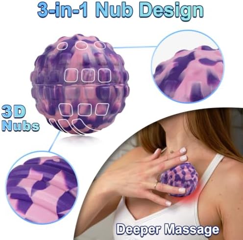 Deep Tissue Massage Ball for Exercise & Recovery - SGS Certification - Targets Back, Shoulder, Legs&Feet - Relieves Muscle Knots, Joint Pain&Tightness, Pressure Point Therapy- Myofascial Release Ball - Image 4