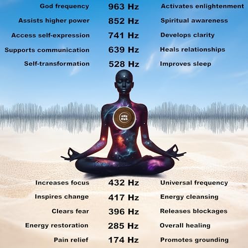 Solfeggio Frequency Sound Machine — 432 Hz, 528 Hz & 10 Healing Frequencies + White Noise | Portable Frequency Generator for Healing, Sleep, Meditation & Stress Relief | 15 Calming Sounds - Image 4