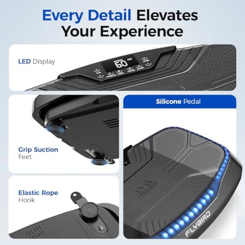 FLYBIRD Vibration Plate Exercise Machine for Lymphatic Drainage, Adjustable Levels Full Body Workout, Curved Vibration Plate with Powerful Motor for Weight Loss Fat Burner, Home Fitness Equipment - Image 6