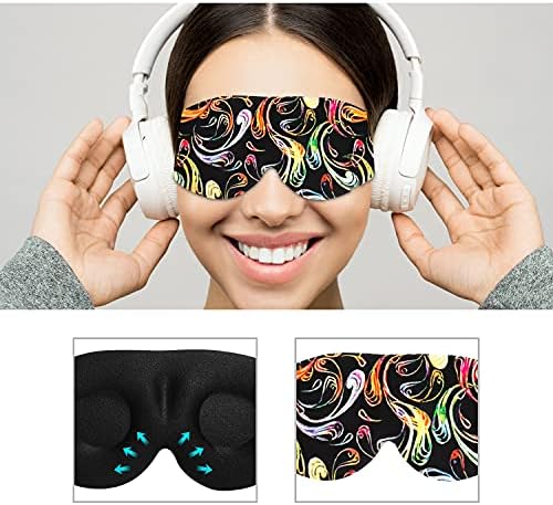 3D Sleep Mask, 100% Blackout 3D Contoured Sleep Eye Mask, Comfortable & Super Soft Sleeping Mask with Adjustable Straps for Women, Men, Sleeping Travel Yoga Naps (Colorful) - Image 6