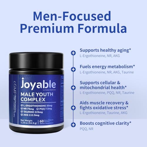 Male Youth Complex – Cellular Energy & Healthy Aging Support Supplement with NR, PQQ & Ergothioneine | 60 Capsules - Image 2