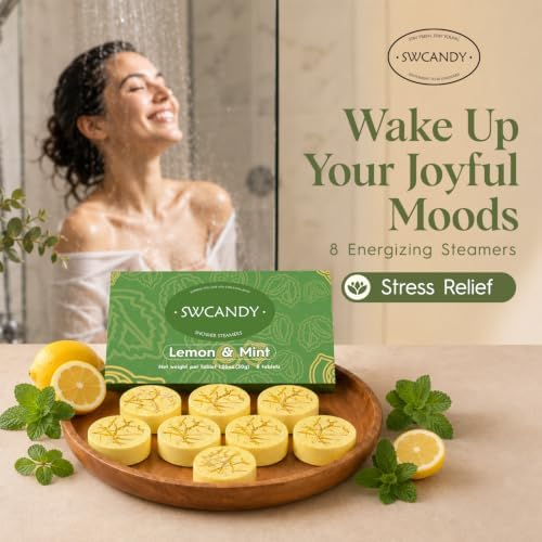SWCANDY Lemon & Mint Shower Steamers 8 Pack, Home Spa Self Care - Image 3
