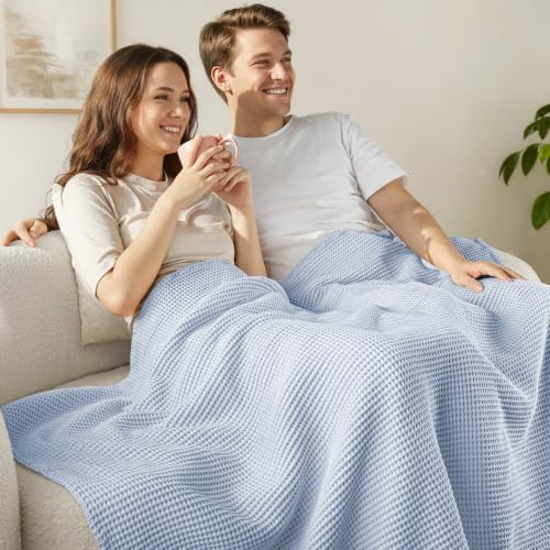 Exclusivo Mezcla 100% Cotton Breathable Waffle Blanket Queen Size, 90"x90" - Image 2