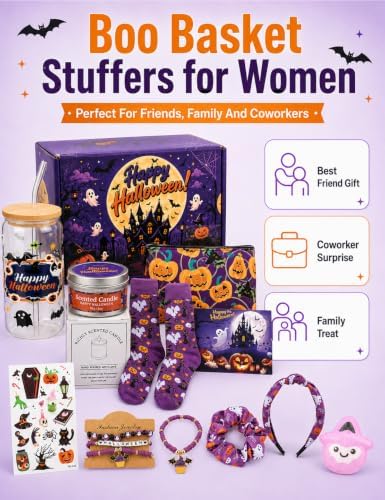 11 Pcs Halloween Boo Basket Stuffer for Women, Build a Boo Basket Kit - Image 4