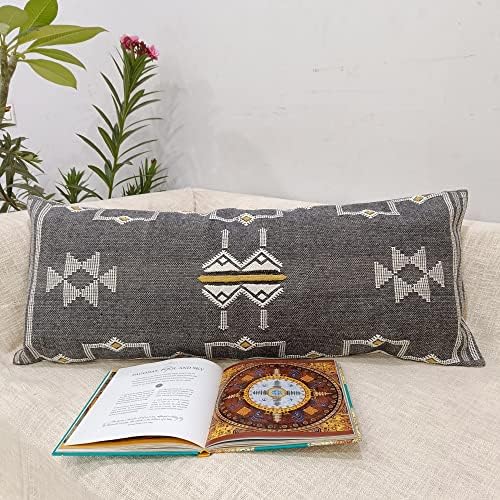 Trade Star Handloomed Vintage Cushion Cover 100% Cotton Sabra Kilim Lumbar Pillow Cover Large Size 14x36 Inches Pillow Case Beautiful Designed Bedding Cushion Case for Farmhouse (Pattern - 3) - Image 4