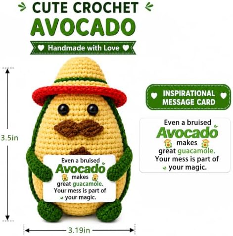 Positive Crochet Avocado Handmade Avocado Gifts for Women Men - Image 6