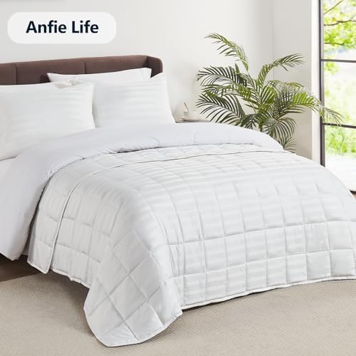Weighted Blanket Queen Size (60"x80" 20lbs),Ultra Soft and Cozy Cooling Weighted Blanket Queen Size for Adult,Heavy Blanket with Machine Washable Soft Blanket, White - Image 6