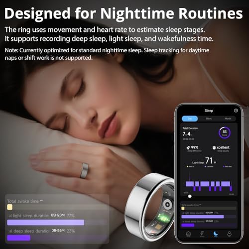 Smart Ring for Women, Health Tracker & 5ATM, COLMI R02. (Silver, 7#) - Image 3