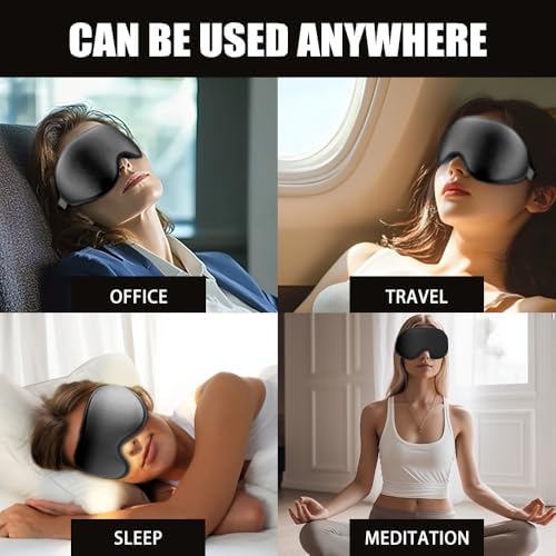 Sleep Mask for Side Sleeper Women Men, 100% Light-Blocking Eye Mask for Deeper Sleep, Zero Eye Pressure, Soft Breathable Adjustable Elastic Strap Perfect for Travel and Insomnia - Image 4